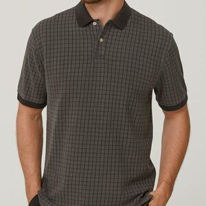 Marc Edwards Collared Casual Shirt Black & Gray Size Large